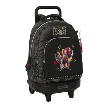 K-Pop Demon Hunters Energy - Mochila con Ruedas Extraíble Compacta Negra