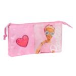 Portatodo Triple Barbie Girl Rosa SAFTA | Estuche Escolar Preescolar