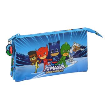 Pj Masks Portatodo Triple AZUL SAFTA | Estuche Escolar 3 Compartimentos
