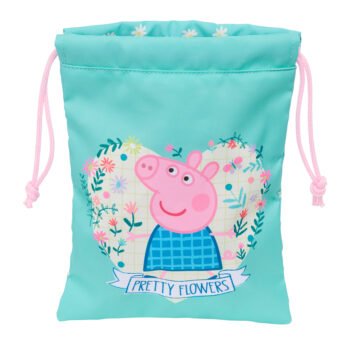 Peppa Pig "Pretty Flowers" Saquito Merienda Menta/Amarillo