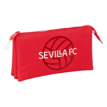 LaLiga Sevilla FC Portatodo Triple Rojo SAFTA - Estuche 3 Compartimentos
