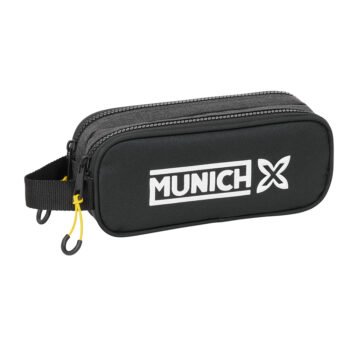 Munich Portatodo Doble "Topo" Negro - Estuche Escolar SAFTA