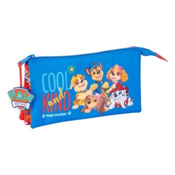 Paw Patrol "Cool" Portatodo Triple Rojo | Estuche 3 Compartimentos SAFTA