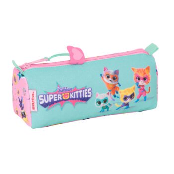 Portatodo Superkitties Oficial Rosa Claro SAFTA | Estuche Escolar Infantil Preescolar