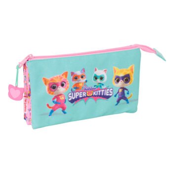 Portatodo Triple Superkitties Rosa Claro Oficial SAFTA