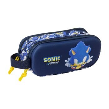 Sonic City Portatodo Doble 3D Azul Escolar SAFTA