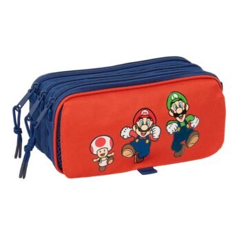 Super Mario "Mamma Mia" Portatodo Triple Big para Deporte Rojo