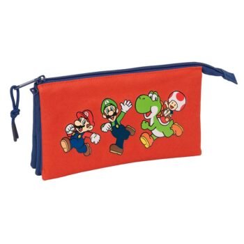 Super Mario "Mamma Mia" Portatodo Triple Rojo/Azul