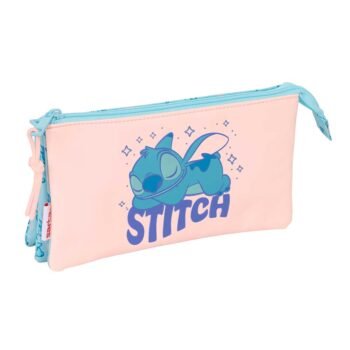 Disney Lilo Stitch "Ohana" Portatodo Triple Azul Claro