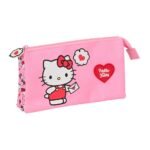 Portatodo Triple Hello Kitty Rosa SAFTA Escolar - 3 Compartimentos