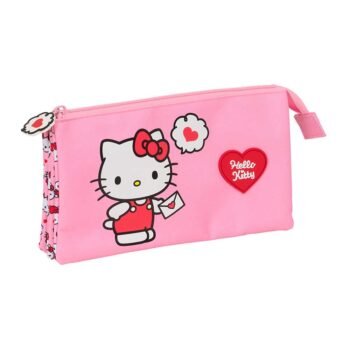 Portatodo Triple Hello Kitty Rosa SAFTA Escolar - 3 Compartimentos