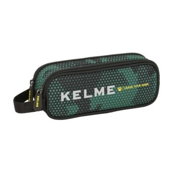 Kelme Camo Portatodo Doble | Estuche Escolar Verde y Negro