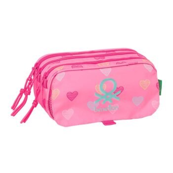 Benetton Heart Portatodo Triple Big Rosa Oficial SAFTA