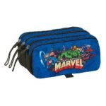 Marvel Avengers Portatodo Triple Escolar Deportes Azul Negro SAFTA