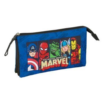 Marvel Avengers Portatodo Triple Oficial Azul/Negro Preescolar SAFTA