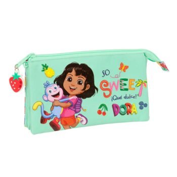 Dora Portatodo Triple TURQUESA Oficial SAFTA | Estuche Escolar Preescolar