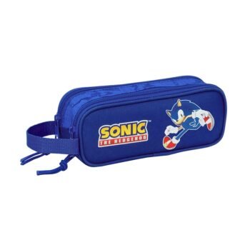 Sonic Portatodo Doble Azul - Estuche Escolar Juvenil SAFTA Oficial