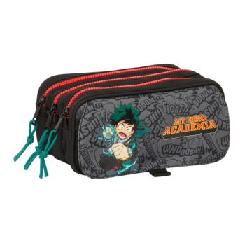 Portatodo Triple My Hero Academia Big NEGRO SAFTA Licencia Oficial