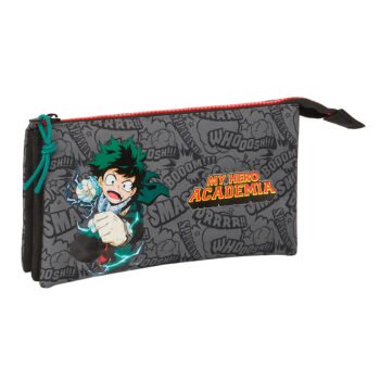 My Hero Academia Portatodo Triple Negro Oficial | SAFTA Estuche Escolar