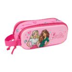 Barbie 3D Portatodo Doble Rosa/Fucsia Oficial SAFTA - ¡Estuche Escolar Preescolar!