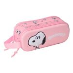 Snoopy 3D Portatodo Doble Rosa Claro Oficial SAFTA Preescolar