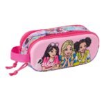 Barbie 3D Portatodo Doble Rosa | Estuche Escolar Preescolar SAFTA