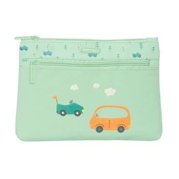 Portatodo Safta Preescolar Coches Grande 2 Crem. Verde/Agua