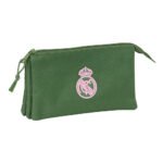 Real Madrid Portatodo Triple Chica Caqui SAFTA | Estuche Escolar Oficial