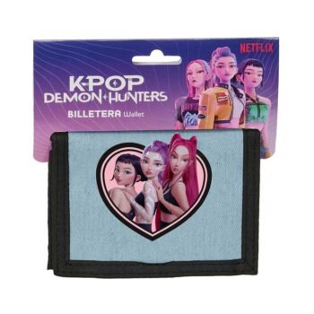 K-Pop Demon Hunters Huntr/X Billetera Escolar Azul Vaquero
