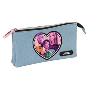 K-Pop Demon Hunters Huntr/X Portatodo Triple Azul Vaquero SAFTA Oficial