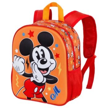 Disney Mickey Mouse Mochila Infantil Preescolar Relieve Frontal 3D Naranja