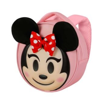 Disney Minnie Mouse Mochila Relieve Frontal 3D Redondo Rosa