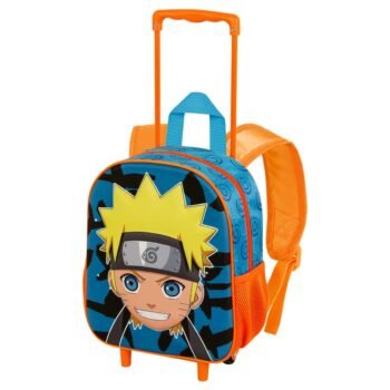 Naruto Mochila con Carro Relieve Frontal 3D Infantil Azul
