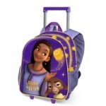 Disney Wish Mochila con Carro Relieve Frontal 3D Infantil Morado