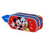 Disney Mickey Mouse Estuche Portatodo Relieve Frontal 3D Doble Multicolor