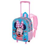 Disney Minnie Mouse Mochila con Carro Relieve Frontal 3D Infantil Azul
