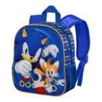 Sonic Mochila Infantil Preescolar Relieve Frontal 3D Azul