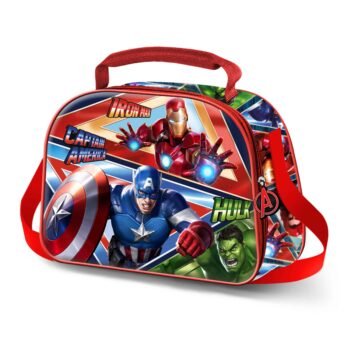 Marvel Avengers Bolsa Portamerienda 3D Battle Porta Alimentos Infantil Azul