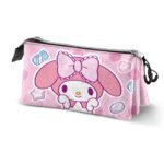 Sanrio Hello Kitty Estuche Portatodo Triple Rosa