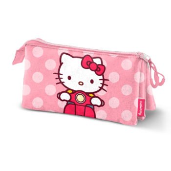 Sanrio Hello Kitty Estuche Portatodo Triple Rosa