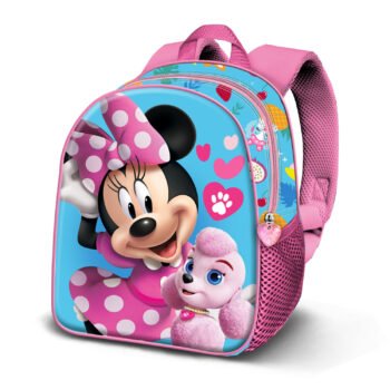 Disney Minnie Mouse Mochila Infantil Preescolar Relieve Frontal 3D Azul