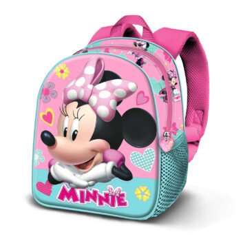 Disney Minnie Mouse Mochila Infantil Preescolar Relieve Frontal 3D Rosa