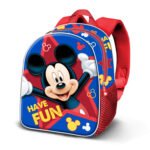 Disney Mickey Mouse Mochila Infantil Preescolar Relieve Frontal 3D Azul