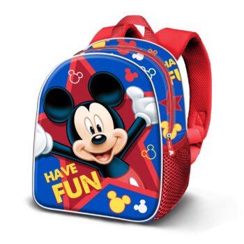 Disney Mickey Mouse Mochila Infantil Preescolar Relieve Frontal 3D Azul