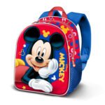 Disney Mickey Mouse Mochila Infantil Preescolar Relieve Frontal 3D Rojo