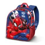 Marvel Spider-Man Mochila Infantil Preescolar Relieve Frontal 3D Azul