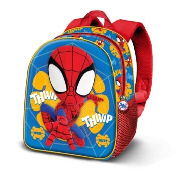 Marvel Spider-Man Mochila Infantil Preescolar Relieve Frontal 3D Azul