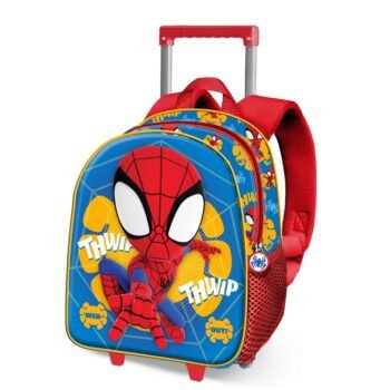 Marvel Spider-Man Mochila con Carro Relieve Frontal 3D Infantil Azul