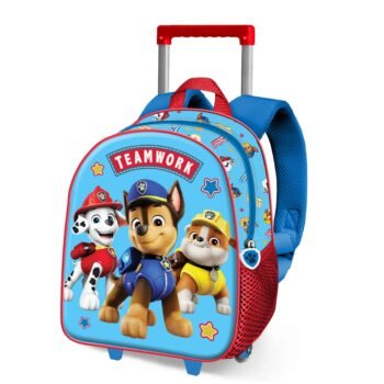 Mochila con Carro Relieve Frontal 3D Infantil Azul
