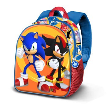 Sonic Mochila Infantil Preescolar Relieve Frontal 3D Multicolor